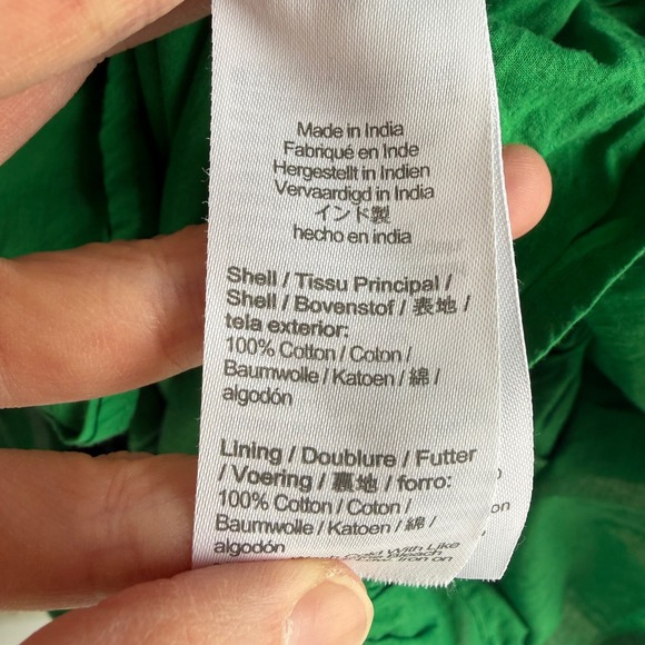 J.CREW Kelly Green Tie-Front Sleeveless Tiered Ladies Midi Dress with Pockets, 6 - Picture 6 of 7